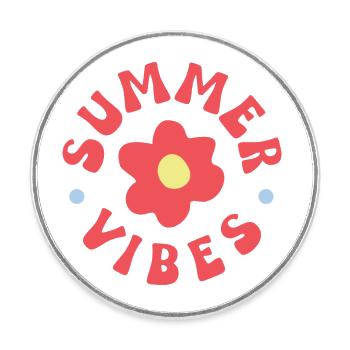 Sommer-Vibes - Runder Kühlschrankmagnet - Weiß - Vorne