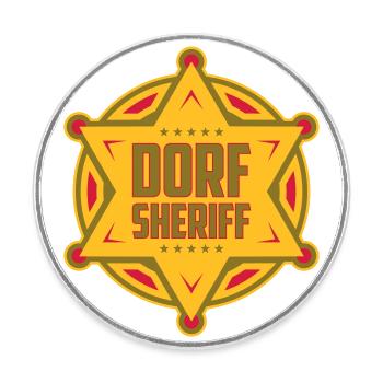 Farben änderbar | Dorf Sheriff - Runder Kühlschrankmagnet - Weiß - Vorne