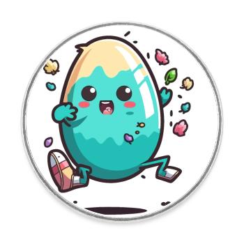 Abenteuer Ostern - Runder Kühlschrankmagnet - Weiß - Vorne