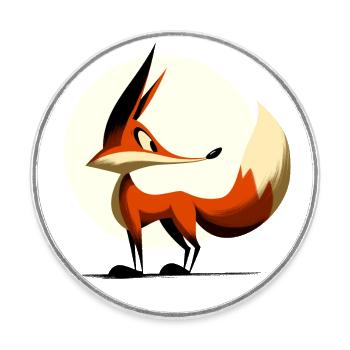 Frecher Fuchs - Runder Kühlschrankmagnet - Weiß - Vorne