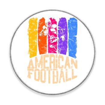 Football américain Couleur Running Back - Magnet rond - blanc - Devant