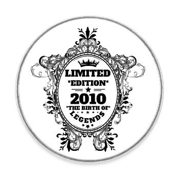 2010 - Round  fridge magnet - white - Front