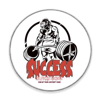 GYM Pas d’excuses Musculation Fitness Gorille - Magnet rond - blanc - Devant
