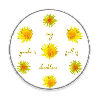 dandelions garden - Runder Kühlschrankmagnet - Weiß - Vorne