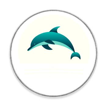Dauphin dans le saut - Magnet rond - blanc - Devant