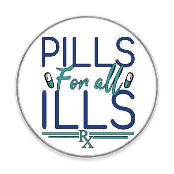 Pharmacy Pills for all Ills - Round  fridge magnet - white - Front
