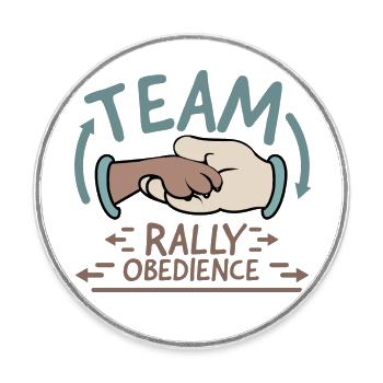 Team Rally Obedience - Runder Kühlschrankmagnet - Weiß - Vorne