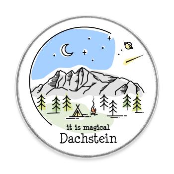 Hoher Dachstein Massiv Ramsau Wanderung Wandern - Runder Kühlschrankmagnet - Weiß - Vorne