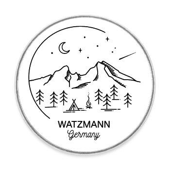 Watzmann Berg Überschreitung Finisher Sage Bayern - Runder Kühlschrankmagnet - Weiß - Vorne