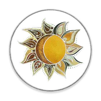 Sonne&Mond - Runder Kühlschrankmagnet - Weiß - Vorne
