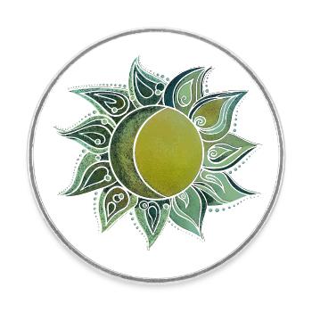 Sun & Moon - Round  fridge magnet - white - Front