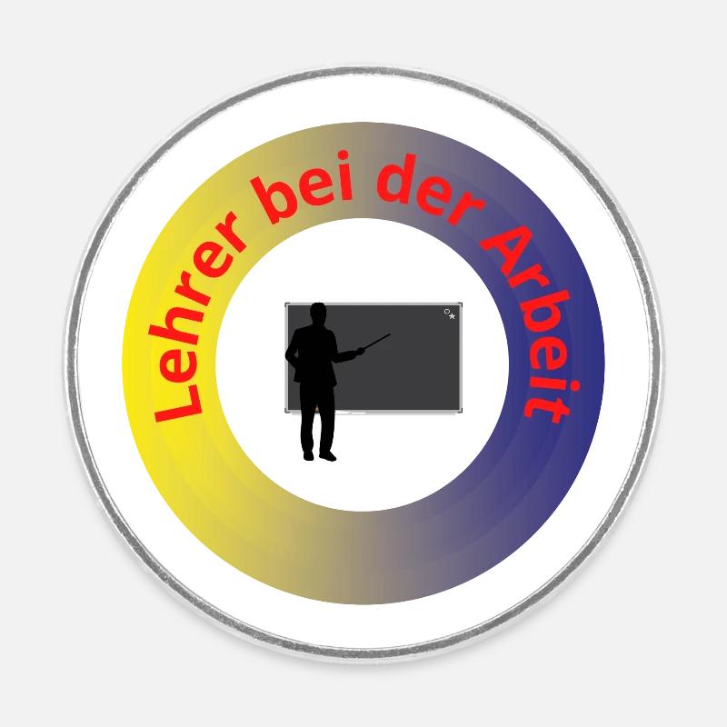 Lehrer bei der Arbeit - Runder Kühlschrankmagnet - Weiß