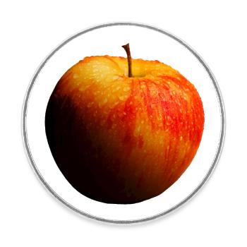 Pomme - Magnet rond - blanc - Devant