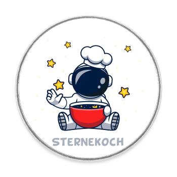 SterneKoch (Sternchen-Suppe-Edition) - Runder Kühlschrankmagnet - Weiß - Vorne