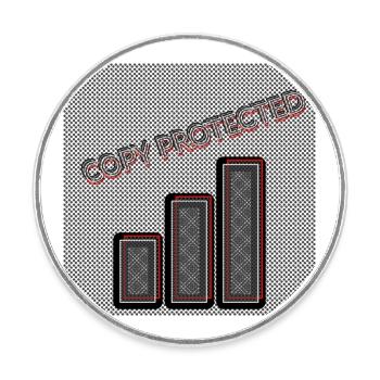 Copy protected (Kopiergeschützt) - Abbild - 2023 - Runder Kühlschrankmagnet - Weiß - Vorne