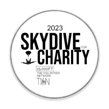 Saut en parachute de 15 000 pieds - Magnet rond - blanc - Devant