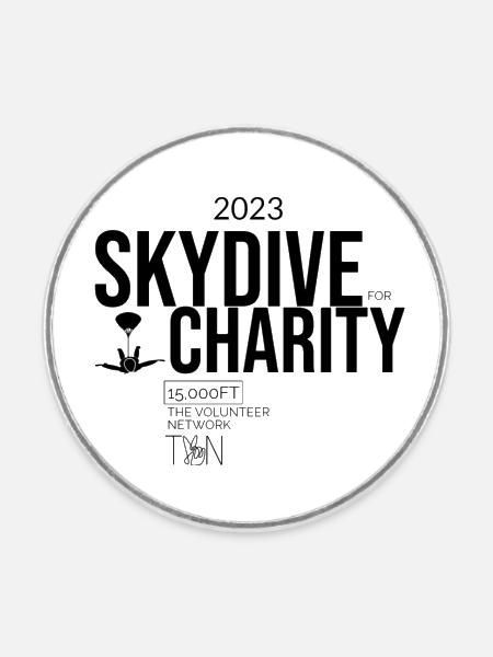 15,000ft skydive - Round fridge magnet - white