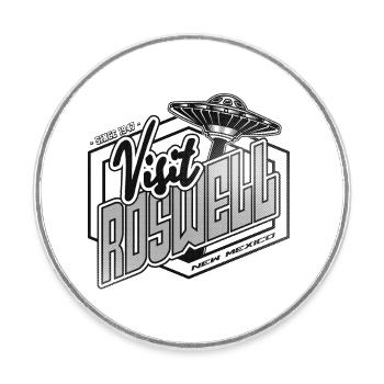VISIT ROSWELL - Round  fridge magnet - white - Front