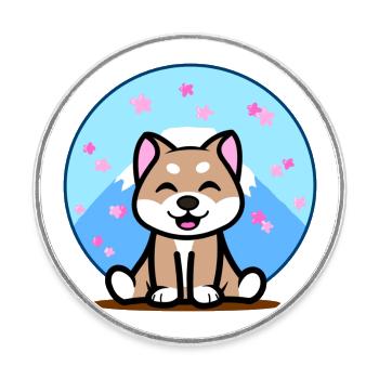 Shiba Inu LOVE - Runder Kühlschrankmagnet - Weiß - Vorne