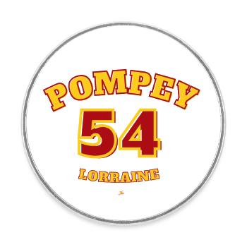 Pompey 54 - Magnet rond - blanc - Devant
