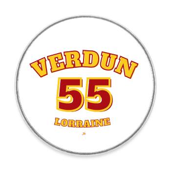 Verdun 55 - Magnet rond - blanc - Devant