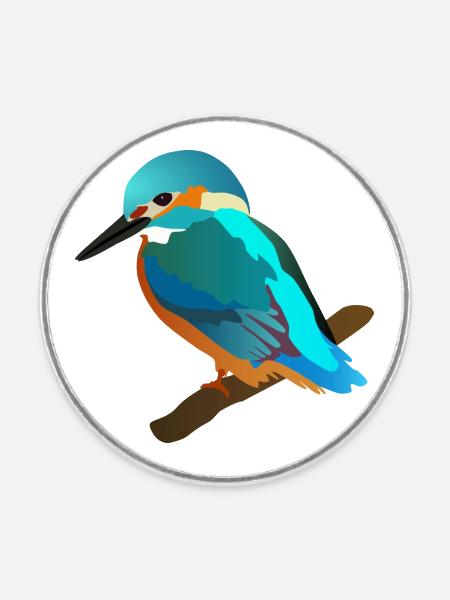eisvogel - Runder Kühlschrankmagnet - Weiß