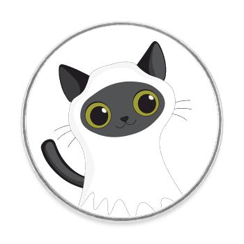 Joyeux halloween - Magnet rond - blanc - Devant