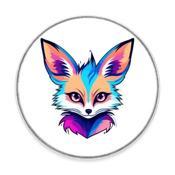 Desert Fox Fennec Drawing - Round  fridge magnet - white - Front