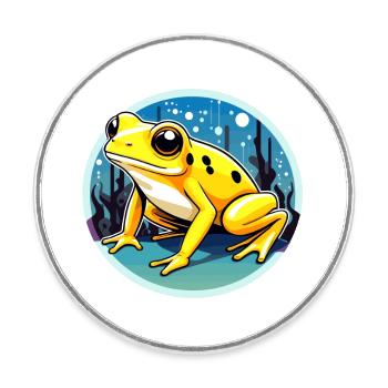 Pfeilgiftfrosch Frosch Zeichnung - Runder Kühlschrankmagnet - Weiß - Vorne