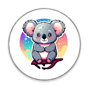 Dessin de koala - Magnet rond - blanc - Devant