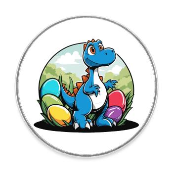 Dinosaurier Ostereier Ostern - Runder Kühlschrankmagnet - Weiß - Vorne