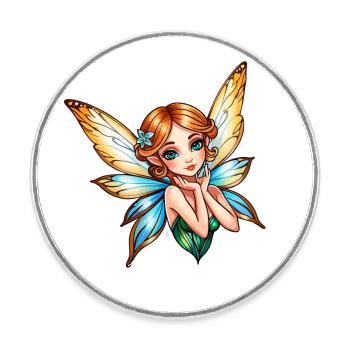 Illustration fantastique de fée - Magnet rond - blanc - Devant
