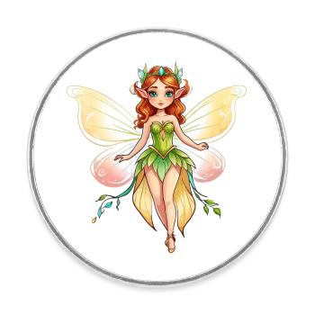 Fairy Fantasy Illustration - Round  fridge magnet - white - Front