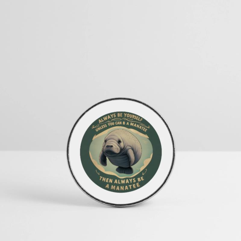 Sei Du selbst oder sei ein Manatee Lebensweisheit Runder Kühlschrankmagnet
