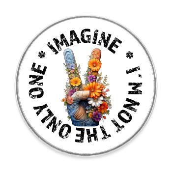 Imagine - Toleranz, Respekt und Frieden - Runder Kühlschrankmagnet - Weiß - Vorne