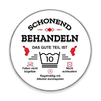 SCHONEND BEHANDELN 10. GEBURTSTAG KIND - Runder Kühlschrankmagnet - Weiß - Vorne