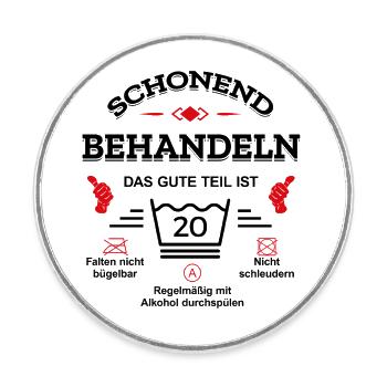 SCHONEND BEHANDELN 20. GEBURTSTAG - Runder Kühlschrankmagnet - Weiß - Vorne