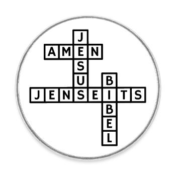 Conception de puzzle de mots croisés Jésus - Magnet rond - blanc - Devant