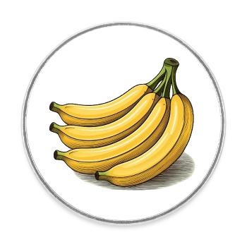 Bananas - Round  fridge magnet - white - Front