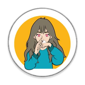 COCAINE SNIFFING ANIME GIRL - Runder Kühlschrankmagnet - Weiß - Vorne