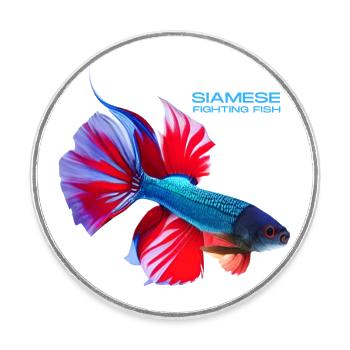Siamese fighting - Round  fridge magnet - white - Front