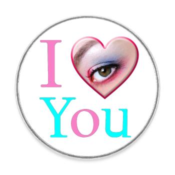 I love you - Magnet rond - blanc - Devant