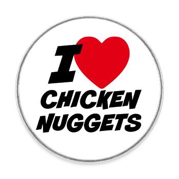 I Love Chicken Nuggets - Round  fridge magnet - white - Front