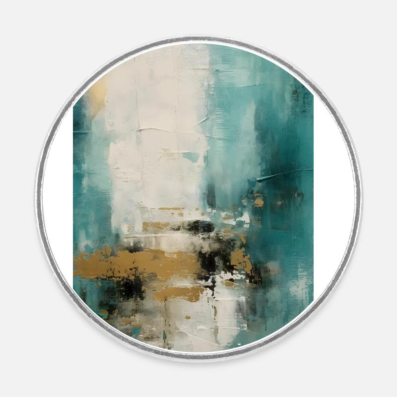 Marble Natural Stone Texture - Round  fridge magnet - white