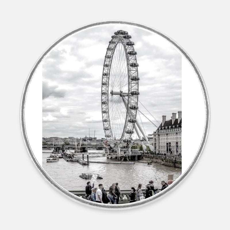 London Eye Elegance - Round  fridge magnet - white