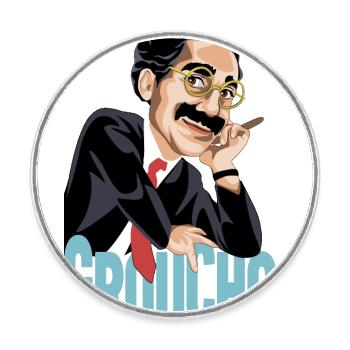 GROUCHO The great comedian of the twentieth century - Round  fridge magnet - white - Front