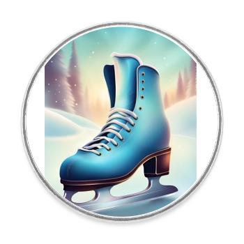 Wintery figure skating hobby - Round  fridge magnet - white - Front