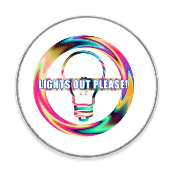 Éteignez la lumière de la lampe - Magnet rond - blanc - Devant
