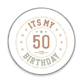 Det er min 50 års fødselsdag 50 års gave - Rund køleskabsmagnet - hvid - Foran