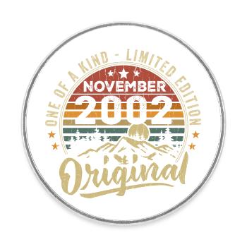 Vintage November 2002 Retro Gift November 2002 - Round  fridge magnet - white - Front